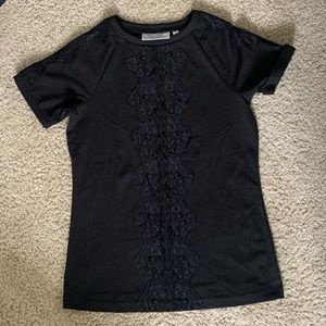 Lace Long Short Sleeve Tee